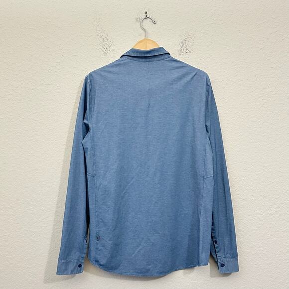 LULULEMON Commission Shirt Slate Blue Button Up LS Work Minimalist - Picture 2 of 9